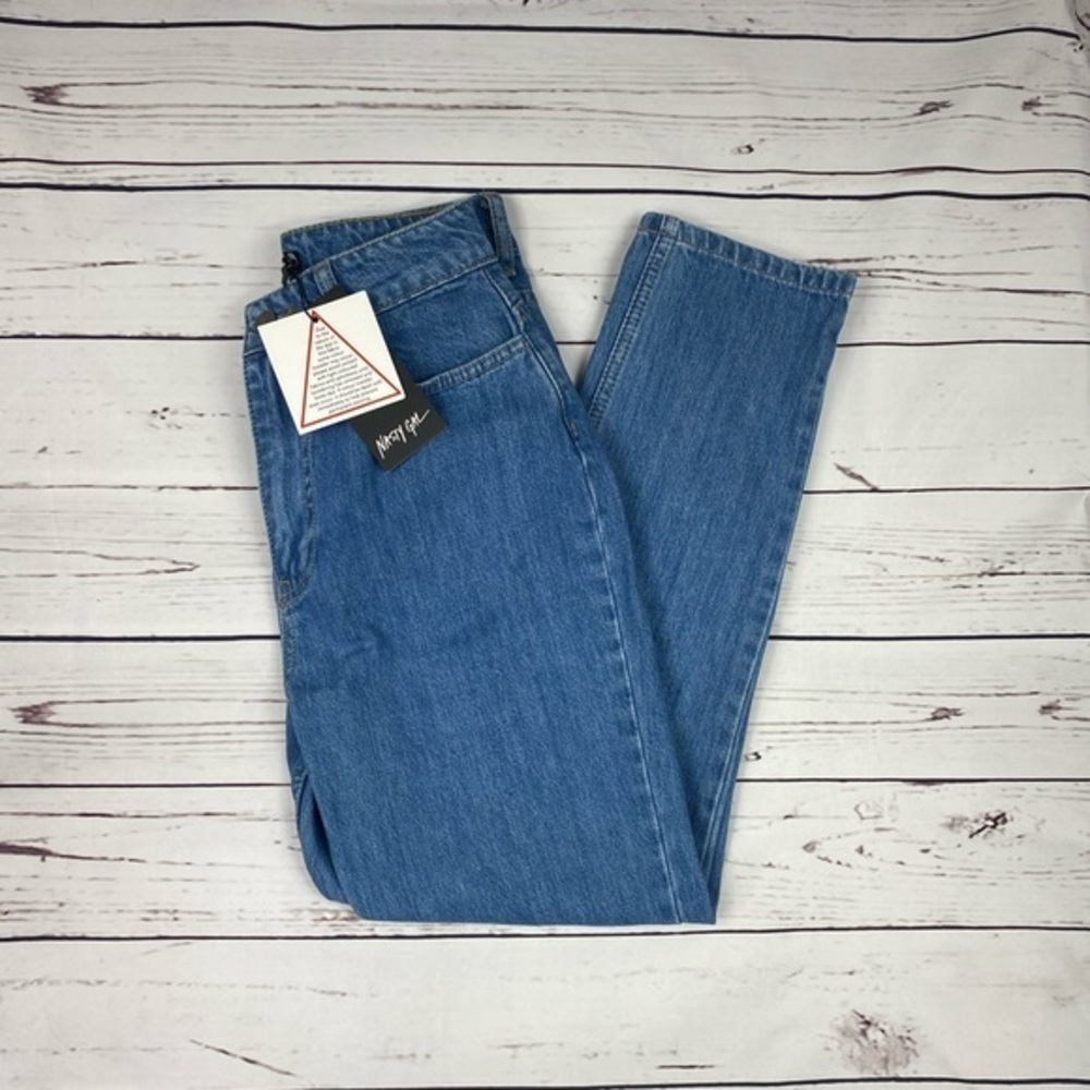 Nasty Gal Mid Rise Straight Jeans‎